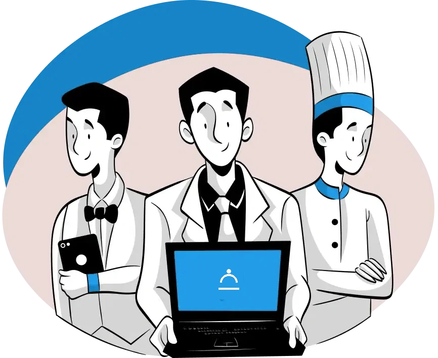 Butler Restaurant POS Staff Illustration